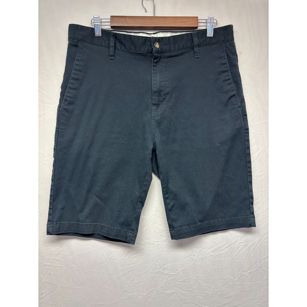 Volcom Shorts Corpo Class Chino Mens Black Denim Stretch Pockets Casual Wear 33‎